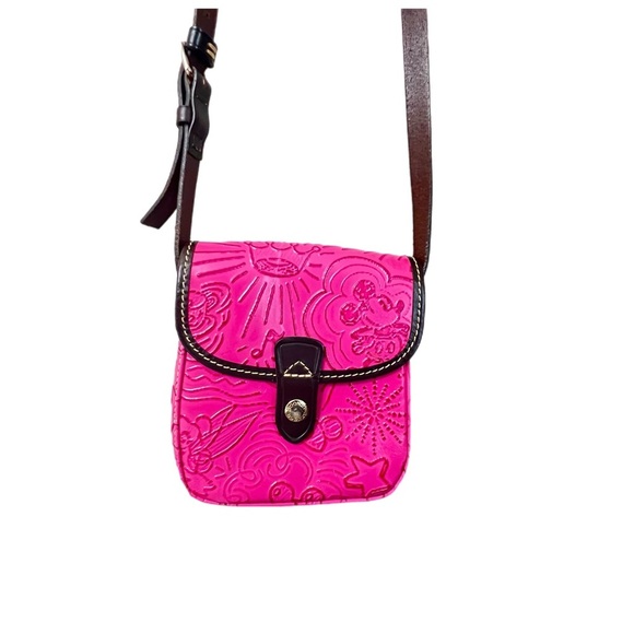 Disney Dooney & Bourke Sketch Pink Leather Small Crossbody Handbag - Picture 3 of 12